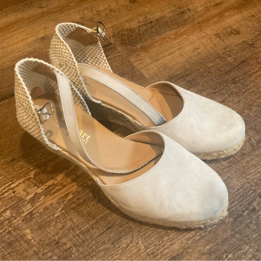 Neutral Espadrille Wedge Slingback by Heart Soul - Cream